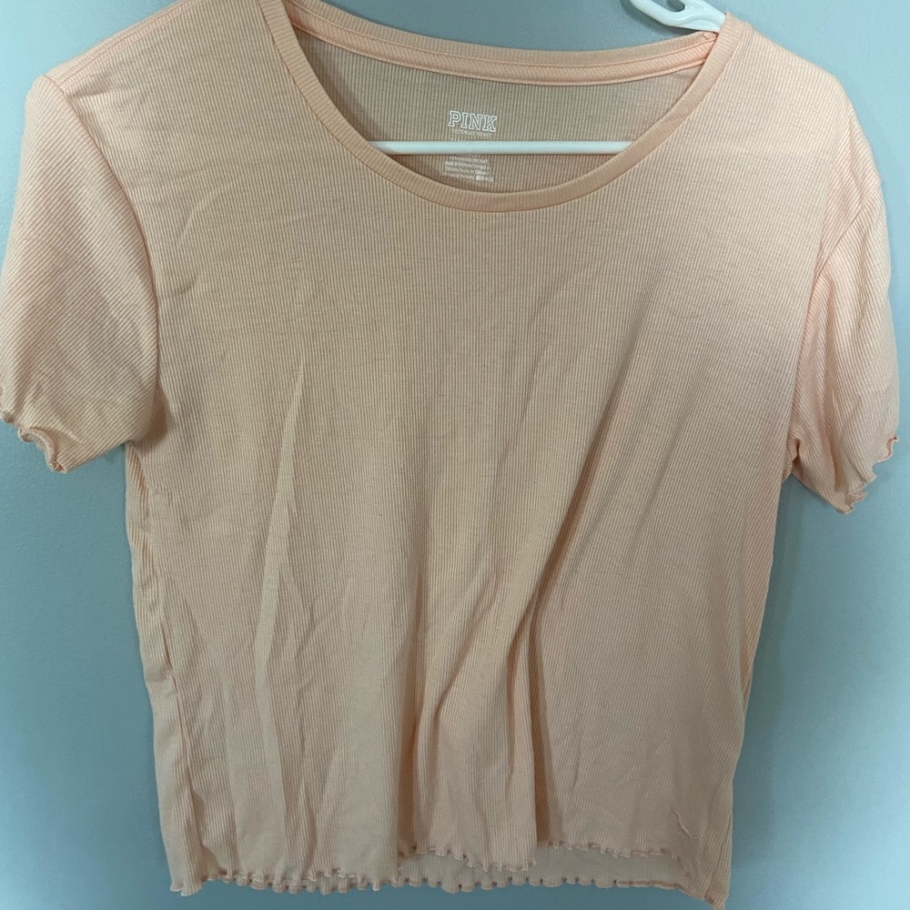 Pink ruffle top